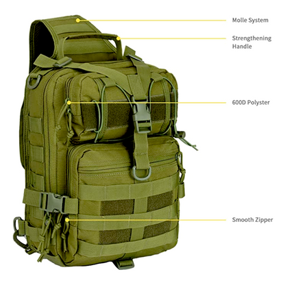 Tactical Military Sling Backpack 15L Shoulder Bag Molle Outdoor Pack