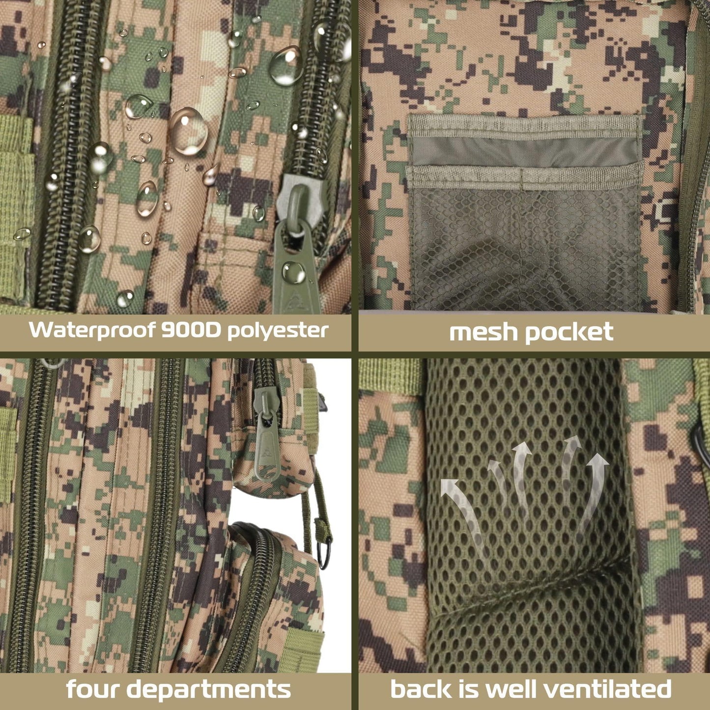 Military Tactical Backpacks Molle System (Woodland)