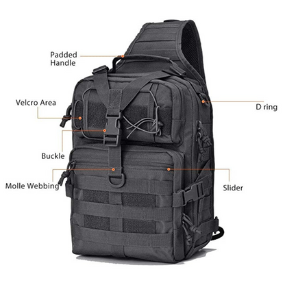 Tactical Military Sling Backpack 15L Shoulder Bag Molle Outdoor Pack