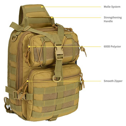 Tactical Military Sling Backpack 15L Shoulder Bag Molle Outdoor Pack