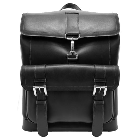 Mcklein 88025 Hagen Leather Laptop Backpack, Black