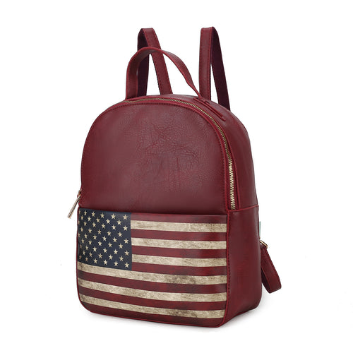 Briella Vegan Leather Women FLAG Backpack