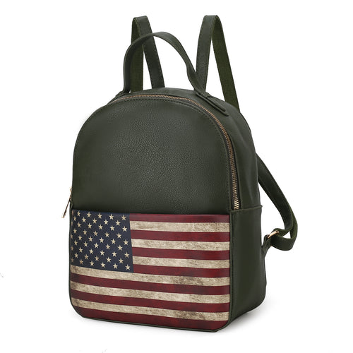 Briella Vegan Leather Women FLAG Backpack