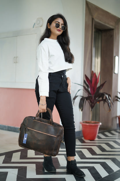 Handmade Buffalo Leather Convertible Backpack.