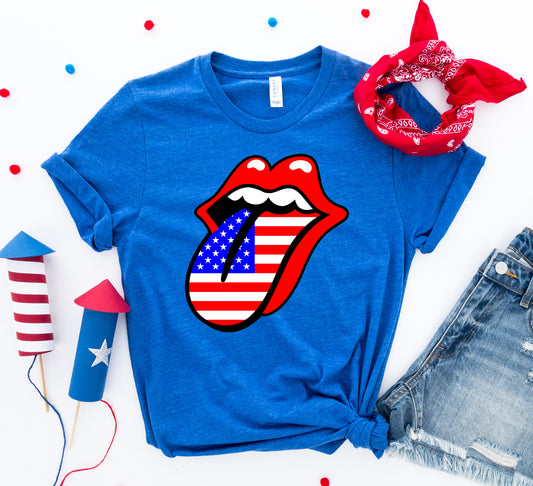 USA Lips 4th of July T-shirt